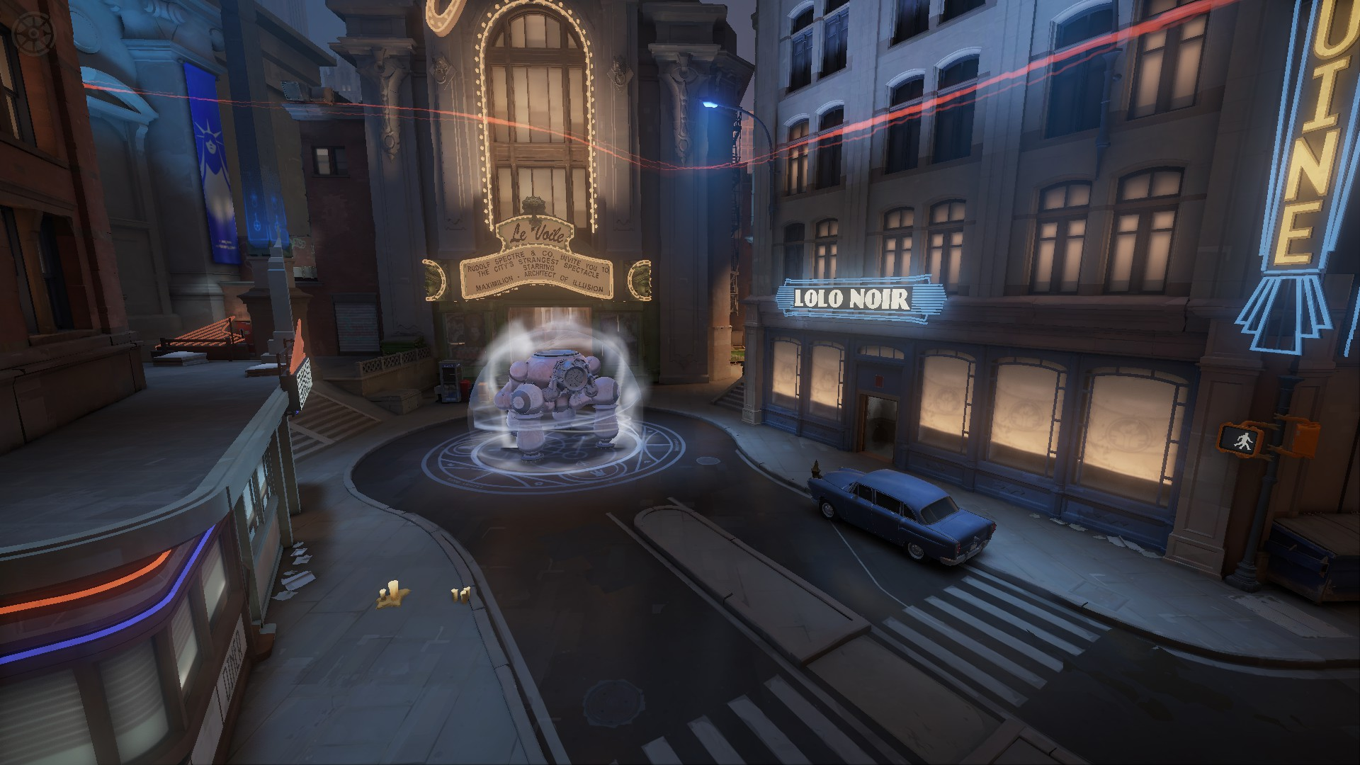 Top-down view of a Deadlock lane with zipline